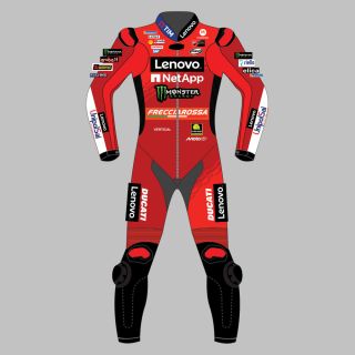 Francesco Bagnaia Combinaison en Cuir Ducati MotoGP 2025