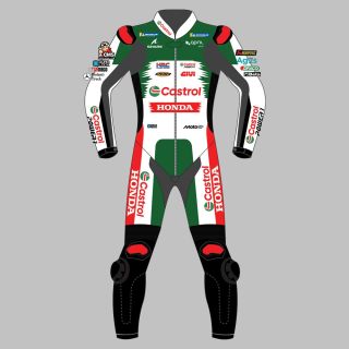 Combinaison de course en cuir Johann Zarco Honda Castrol 2025