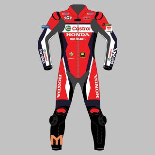 Combinaison en cuir Luca Marini Honda MotoGP 2025