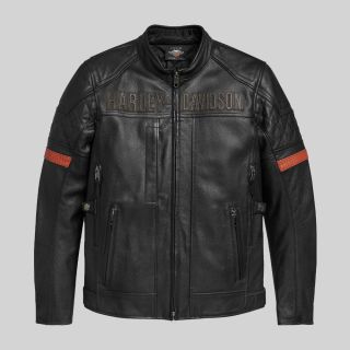 Veste en cuir Vanocker Triple Vent System pour hommes